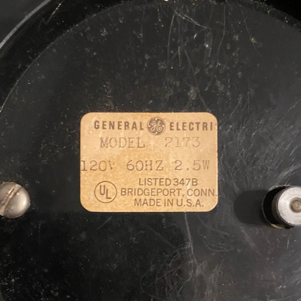 Vintage Black General Electric Wall Clock Acrylic Lucite Square Model 2173